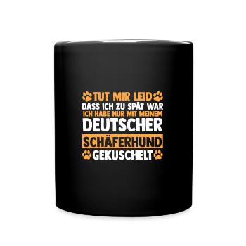 Hund Hundebesitzer Hund Schäferhund Geschenk - Tasse einfarbig - Schwarz - Vorne