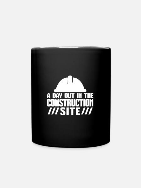 Baustelle Bauherr Geschenk - Tasse einfarbig - Schwarz