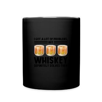 Whiskey trinken Whiskey trinken Whiskey Geschenk - Tasse einfarbig - Schwarz - Vorne