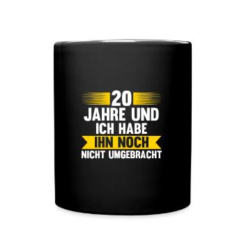 20 Jahre Ehe Ehefrau Porzellan Hochzeit Geschenk - Tasse einfarbig - Schwarz - Vorne
