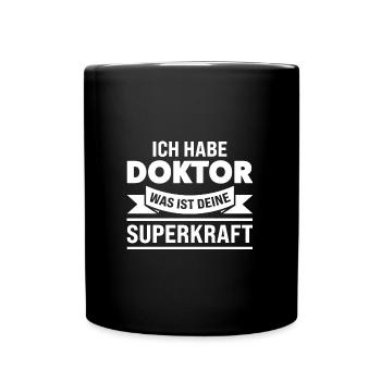 Doktor Prüfung Doktorhut Geschenk - Tasse einfarbig - Schwarz - Vorne