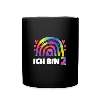 1.Geburtstag Regenbogen 1 Jahr alt Geschenk - Tasse einfarbig - Schwarz - Vorne