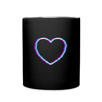 Heart | With cool digital distortion effect - Full Colour Mug - black - Front