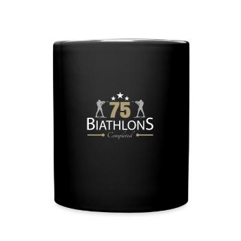 75. Biathlon - Tasse einfarbig - Schwarz - Vorne