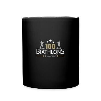 100. Biathlon - Tasse einfarbig - Schwarz - Vorne