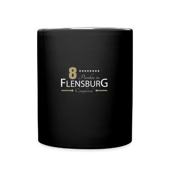 8 Punkte in Flensburg - Tasse einfarbig - Schwarz - Vorne