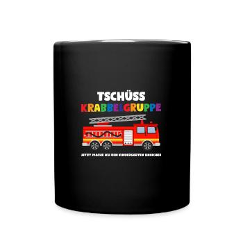Kindergarten Feuerwehr Kindergartenanfänger Gesche - Tasse einfarbig - Schwarz - Vorne