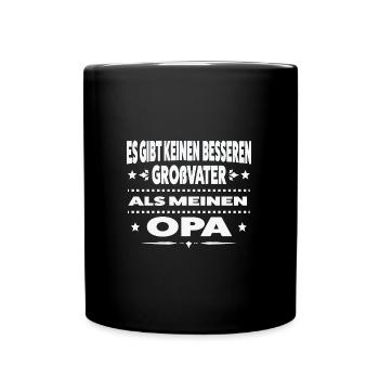 Opa Familie Enkelkinder Geschenk - Tasse einfarbig - Schwarz - Vorne