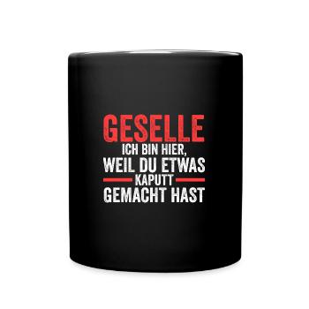 Geselle Handwerk Gesellen Geschenk - Tasse einfarbig - Schwarz - Vorne