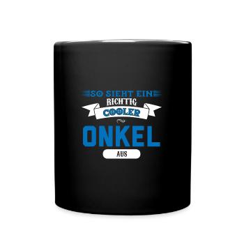 Onkel Familie Neffe Geschenk - Tasse einfarbig - Schwarz - Vorne