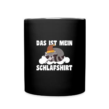 Schlafanzug Waschbär Waschbären Geschenk - Tasse einfarbig - Schwarz - Vorne