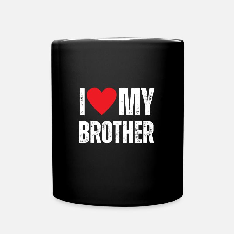 J’aime mon frère - Mug uni - noir