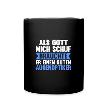 Optiker Beruf Brillen Laden Geschenk - Tasse einfarbig - Schwarz - Vorne