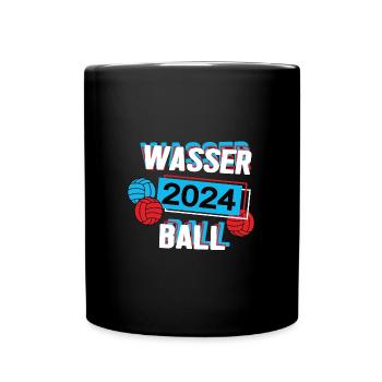 Wasserball 2024 Wasserballer Wasserballspieler - Tasse einfarbig - Schwarz - Vorne