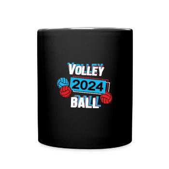 Volleyball 2024 Volleyballer Volleyballspieler - Tasse einfarbig - Schwarz - Vorne