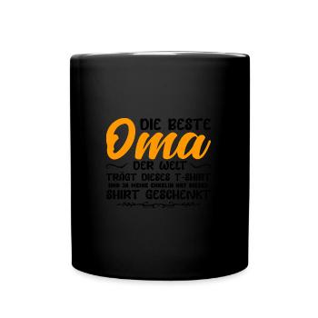 Oma & Enkelin Familie Enkelin Geschenk - Tasse einfarbig - Schwarz - Vorne