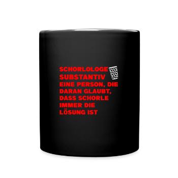 Schorle Pfälzer Dubbeglas Geschenk - Tasse einfarbig - Schwarz - Vorne