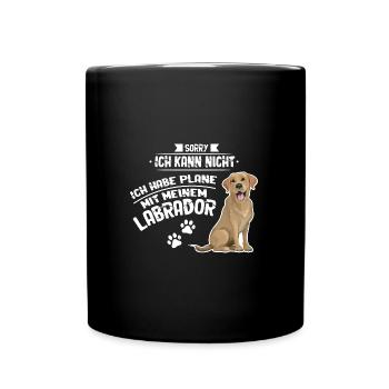 Labrador Hund Hundebesitzer Geschenk - Tasse einfarbig - Schwarz - Vorne