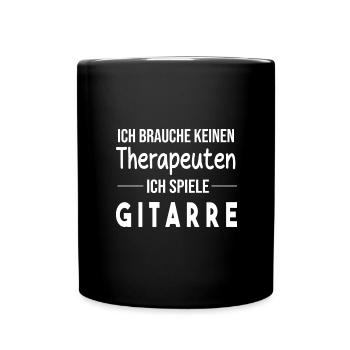 Gitarre, Gitarrist - Therapeut - Tasse einfarbig - Schwarz - Vorne