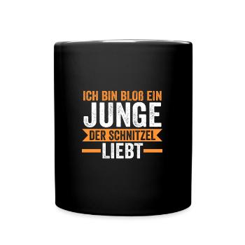 Schnitzel Junge Schnitzel Junge Geschenk - Tasse einfarbig - Schwarz - Vorne
