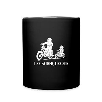 Vater und Sohn Biker Rocker Motorrad - Tasse einfarbig - Schwarz - Vorne