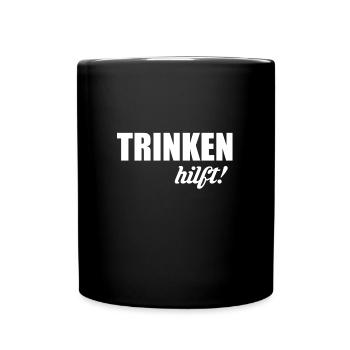 Drinking helps! Beer Beer Party celebrate weekend - Full Colour Mug - black - Front