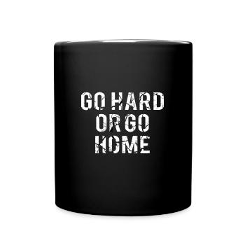 POWERLIFTING : Go hard or go Home - Tasse einfarbig - Schwarz - Vorne