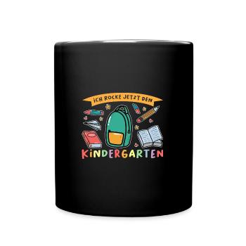 Kindergarten Anfang Kita-Start Geschenk - Tasse einfarbig - Schwarz - Vorne