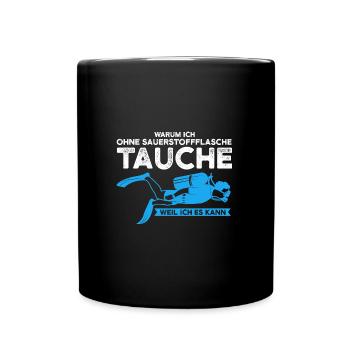 Taucher Tauchen Unterwasser Geschenk - Tasse einfarbig - Schwarz - Vorne