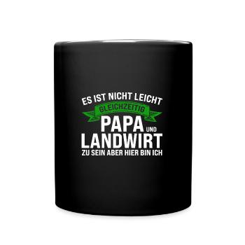 Landwirt Papa Landwirte Geschenk - Tasse einfarbig - Schwarz - Vorne