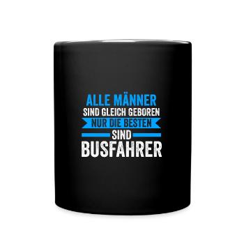 Busfahrer Job Busfahren Geschenk - Tasse einfarbig - Schwarz - Vorne