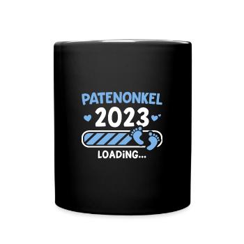 Patenonkel 2023 loading Werdender Onkel Geschenk - Tasse einfarbig - Schwarz - Vorne