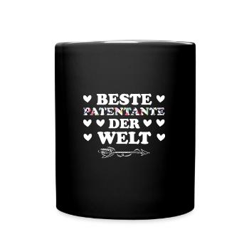 Patentante Familie Taufpatin Geschenk - Tasse einfarbig - Schwarz - Vorne