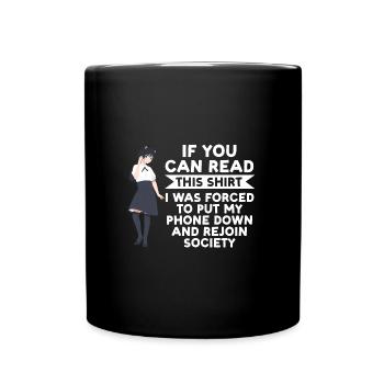 Anime merch Anime Anime Merchandise Geschenk - Tasse einfarbig - Schwarz - Vorne