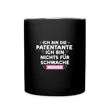 Patentante Familie Taufpatin Geschenk - Tasse einfarbig - Schwarz - Vorne