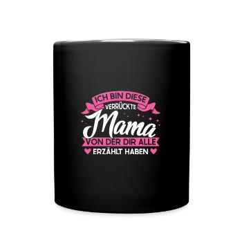 Mutter Familie Mütter Geschenk - Tasse einfarbig - Schwarz - Vorne