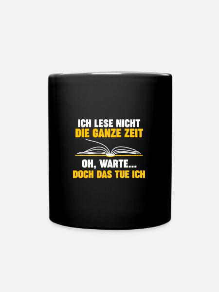 Lesen Bücher Leser Geschenk - Tasse einfarbig - Schwarz