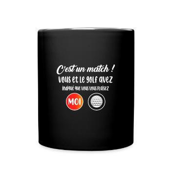 C'est un match t-shirt golfeur homme - Mug uni - noir - Devant