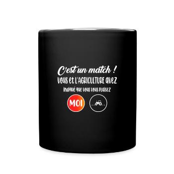 C'est un match t-shirt agriculture humoristique - Mug uni - noir - Devant
