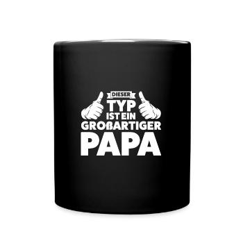 Vater Papa Vätern Geschenk - Tasse einfarbig - Schwarz - Vorne