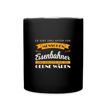 Eisenbahner Beruf Lokführer Geschenk - Tasse einfarbig - Schwarz - Vorne