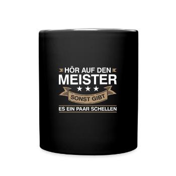 Meister Prüfung Meister Prüfung Geschenk - Tasse einfarbig - Schwarz - Vorne