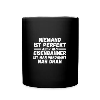 Eisenbahner Beruf Zug Geschenk - Tasse einfarbig - Schwarz - Vorne
