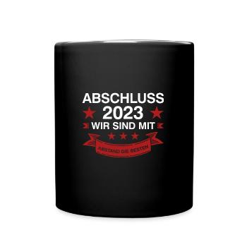 Abschluss 2023 Schule Absolventen Geschenk - Tasse einfarbig - Schwarz - Vorne