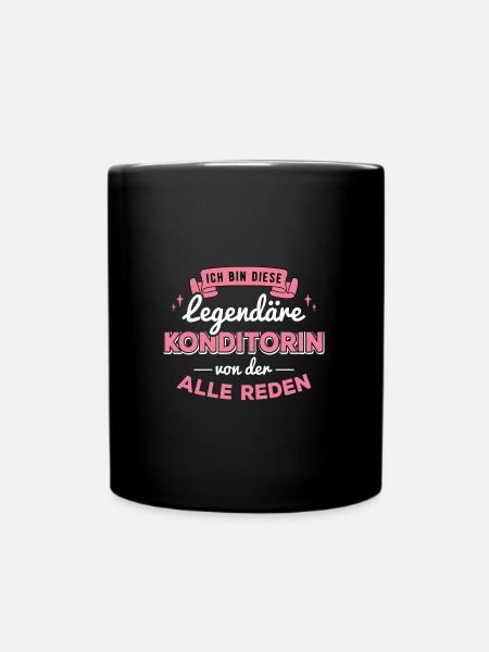 Backwarenverkäuferin Gebäck Konditorei Konditorin - Tasse einfarbig - Schwarz