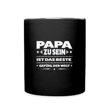 Papa Familie Papas Geschenk - Tasse einfarbig - Schwarz - Vorne