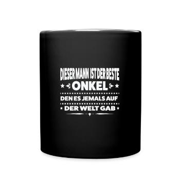 Onkel Familie Onkel Geschenk - Tasse einfarbig - Schwarz - Vorne