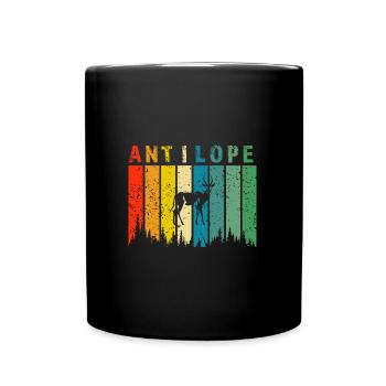 antilope retro design antilope Geschenk - Tasse einfarbig - Schwarz - Vorne