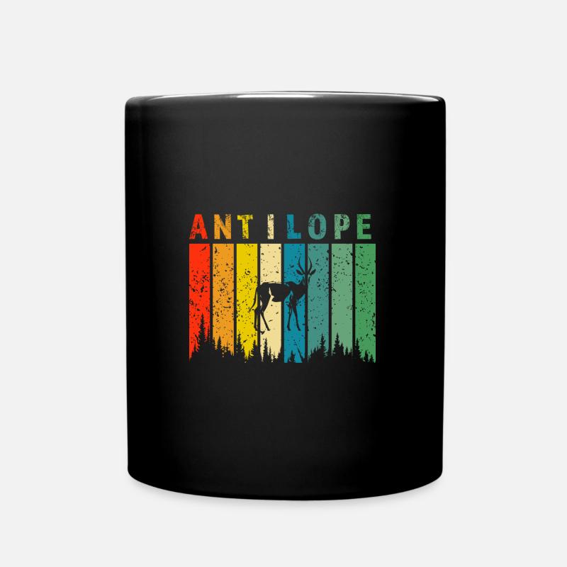 antilope retro design antilope Geschenk - Tasse einfarbig - Schwarz