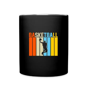 Basketball Retro-Design Basketball Geschenk - Tasse einfarbig - Schwarz - Vorne